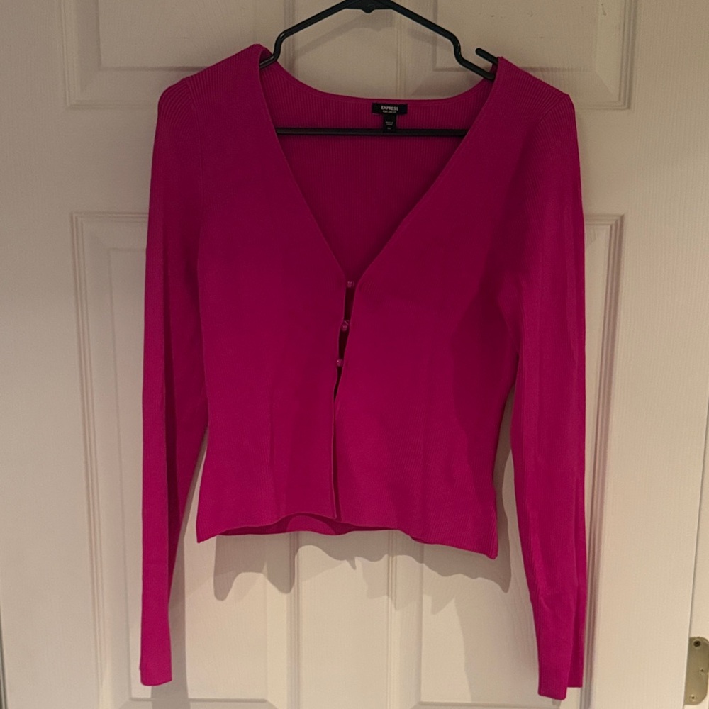 Express Fuchsia Ribbed Top